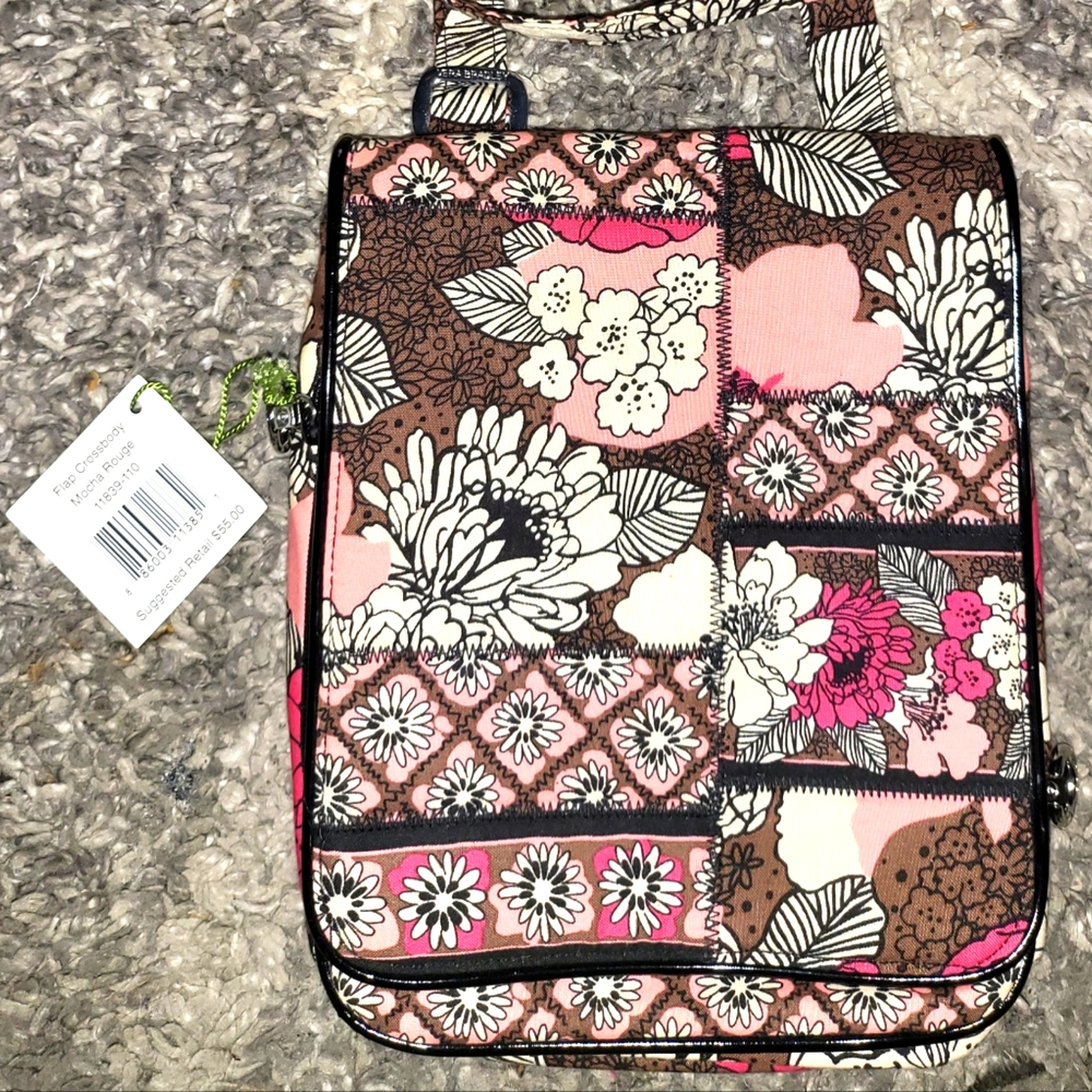 Vera Bradley flap crossbody in mocha Rouge BNWT